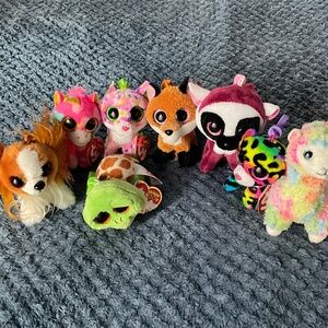 8 TY plush keychains